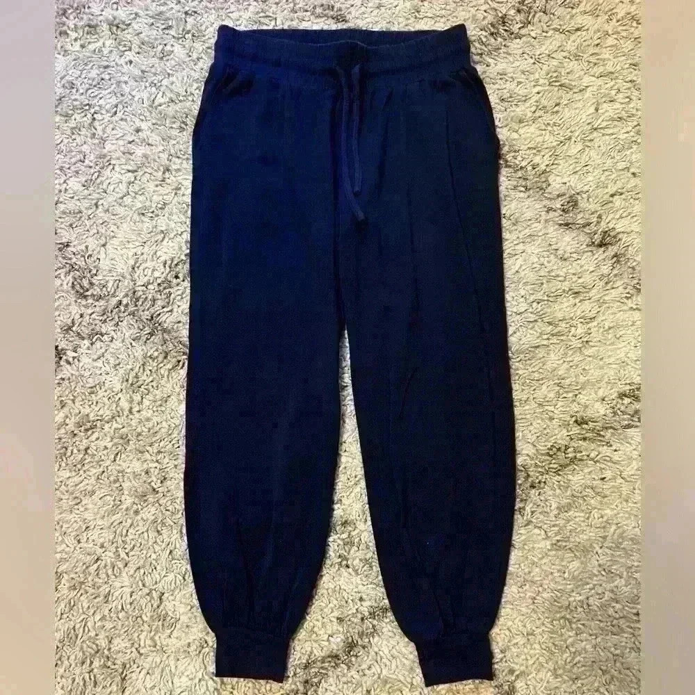 AnyBody Petite Cozy Knit Jogger size XXSP dark blue color (P213)